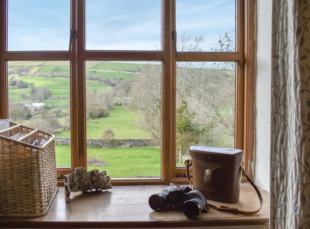 Delightful countryside view from the living room at Westburn Cottage in Newbiggin-in-Bishopdale, near Leyburn, Yorkshire, North Yorkshire