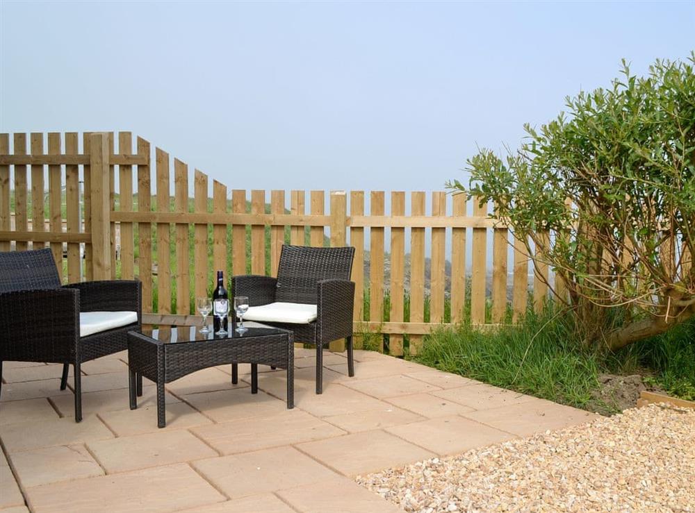 Additional sitting out area with views of the coast at Westcliff in Whitehills, near Banff, Aberdeenshire