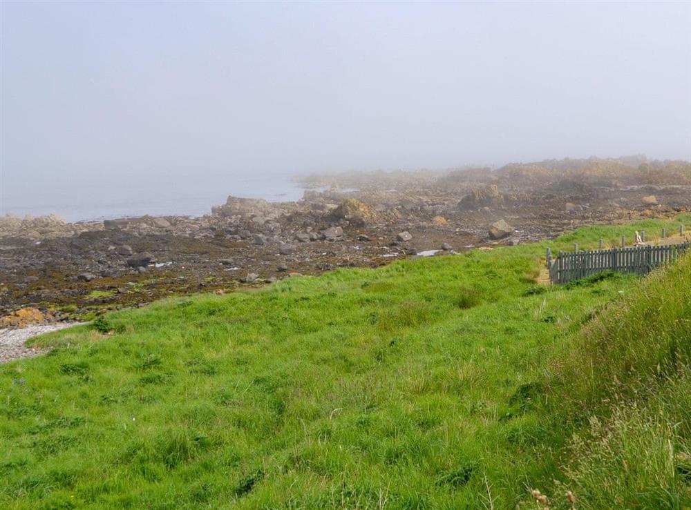 View from the garden of the nearby coast at Westcliff in Whitehills, near Banff, Aberdeenshire