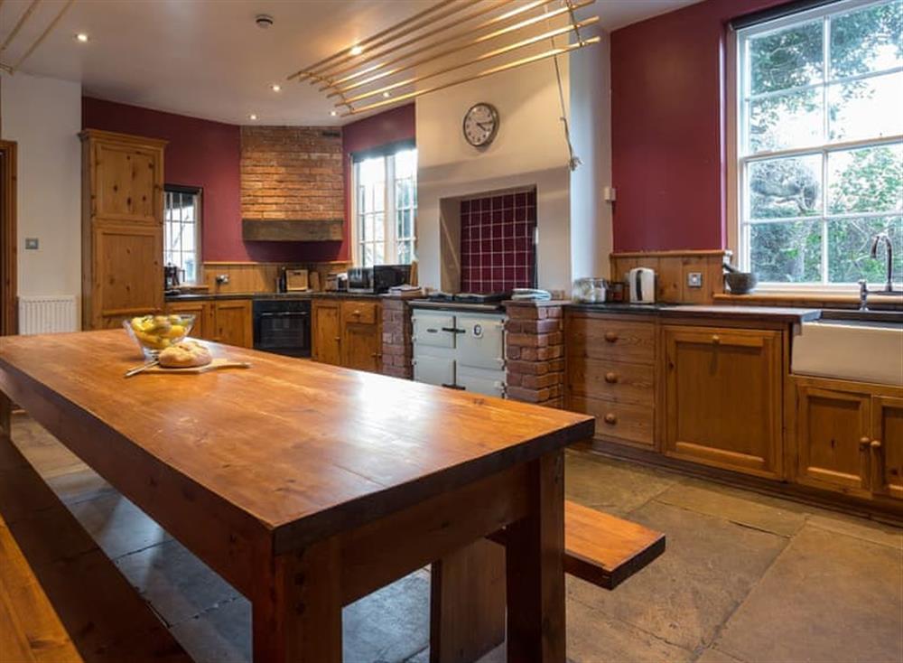 Kitchen with dining area at Westcott House in Rockbeare, near Exeter, Devon