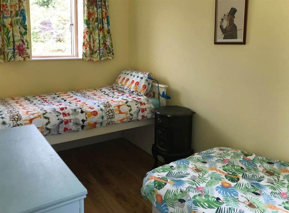 Bedroom 3, 1st floor,2 single beds made up for children at Wester Auchleuchrie in Memus, near Kirriemuir, Angus