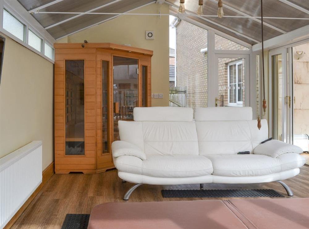 Sauna within the second conservatory area at Western Fells Cottage in Rowrah, near Frizington, Cumbria