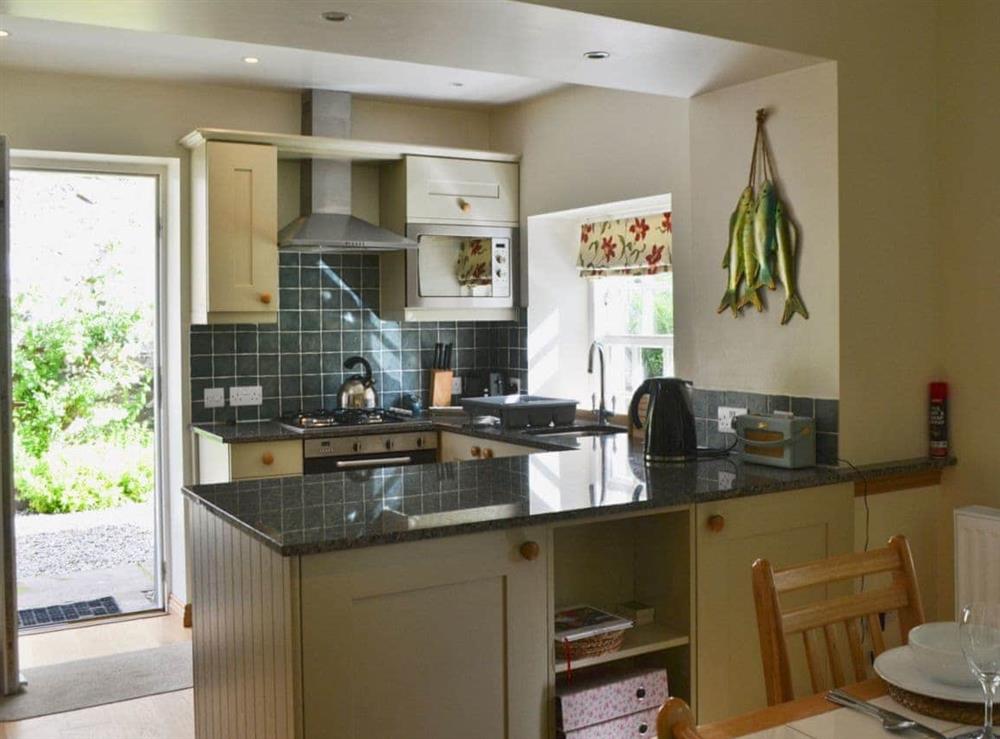 Modern and well-equipped kitchen area at Westerton Lodge in Crieff, Perthshire., Great Britain