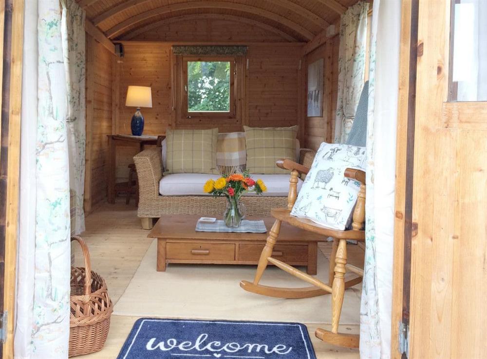 Beautifully furnished shepherds hut at Westfield Farm Cottage in East Holywell, near Whitley Bay, Northumberland