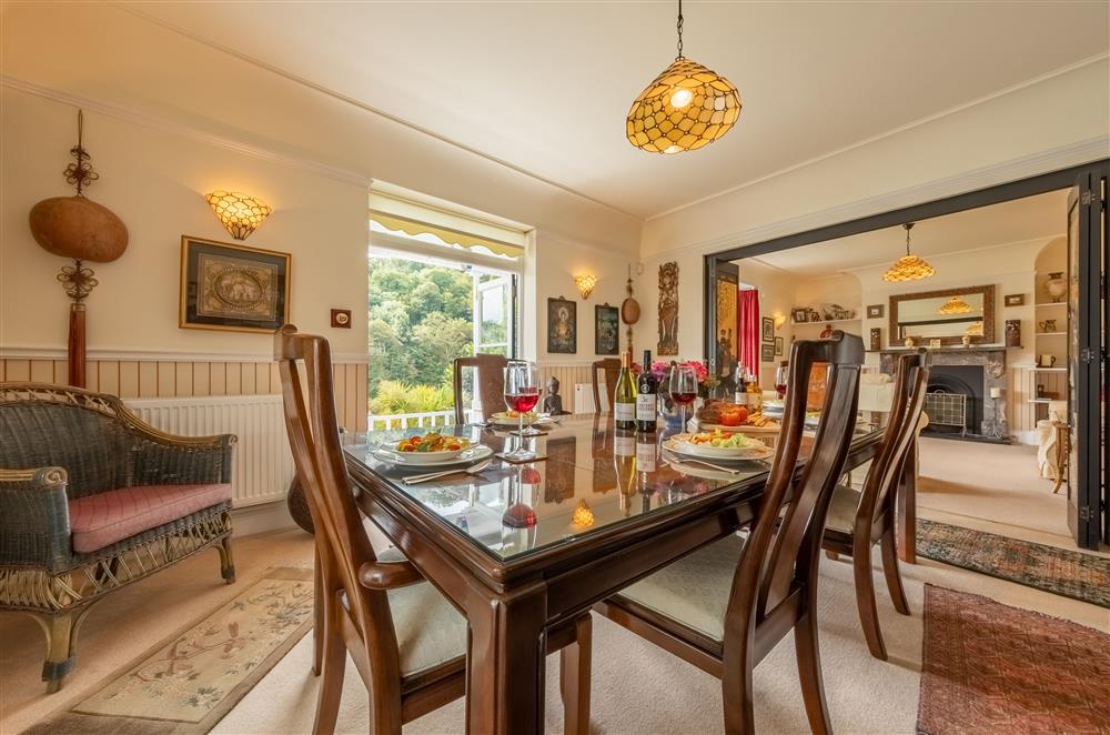 Ground floor: Classic dining room with dining table and seating for all guests at Westfield, Plymouth