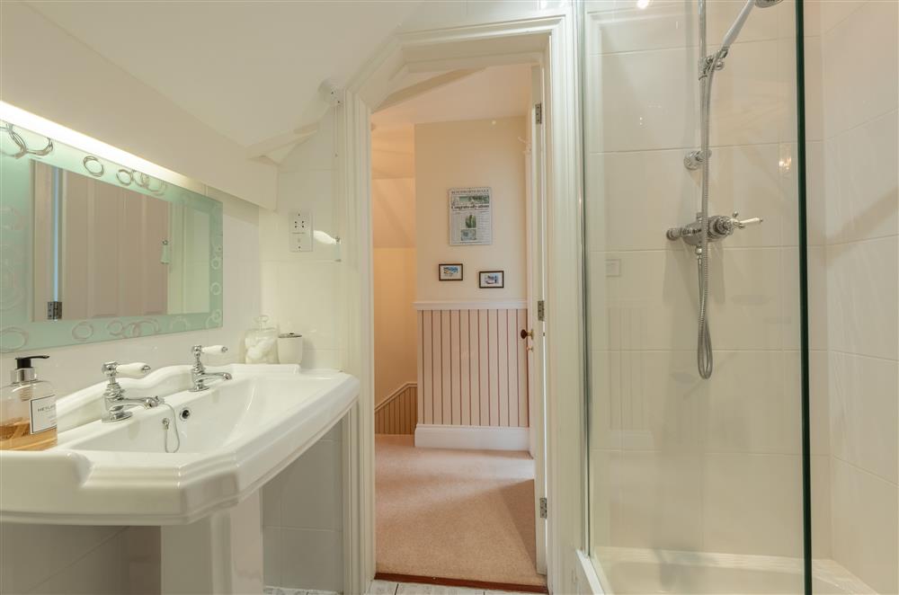 Second floor: Family shower room with walk-in shower, wash basin and WC at Westfield, Plymouth