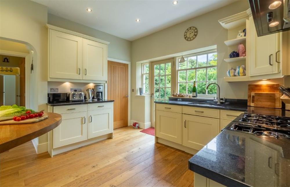 Ground floor: Well-equipped kitchen with door to garden (photo 2) at Westgate Cottage, Thornham near Hunstanton