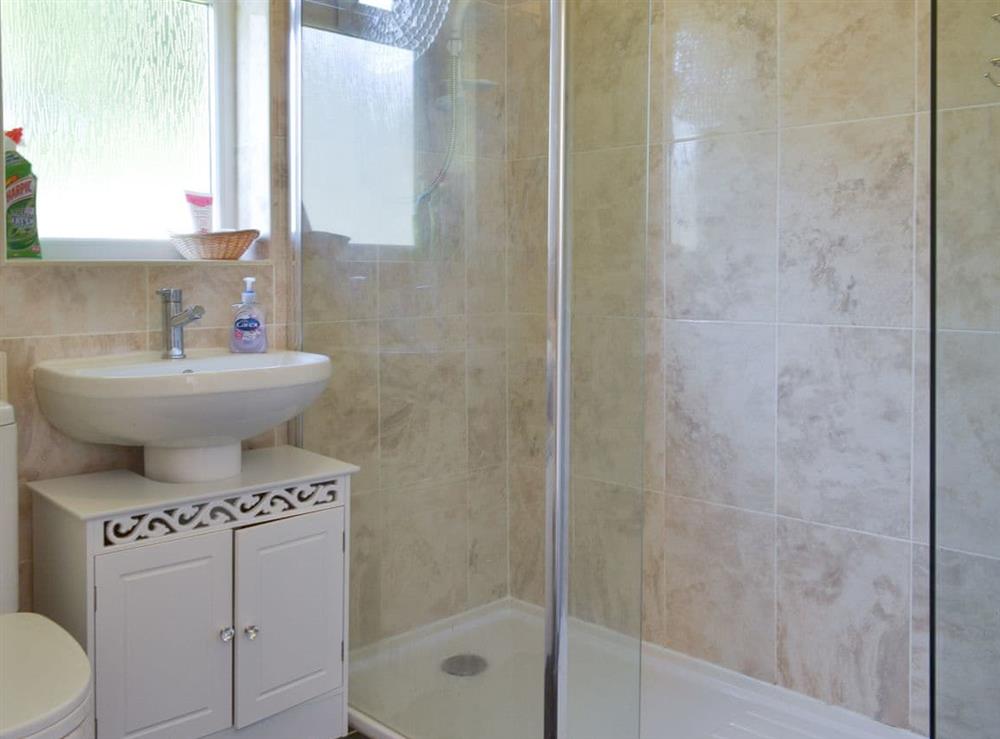 Shower room at Westville by the Stream in Rosecraddoc, near Liskeard, Cornwall
