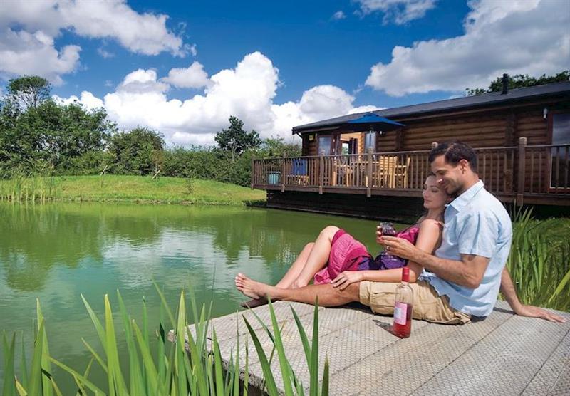 The lakeside setting at Weybread Lakes Lodges in , Norfolk