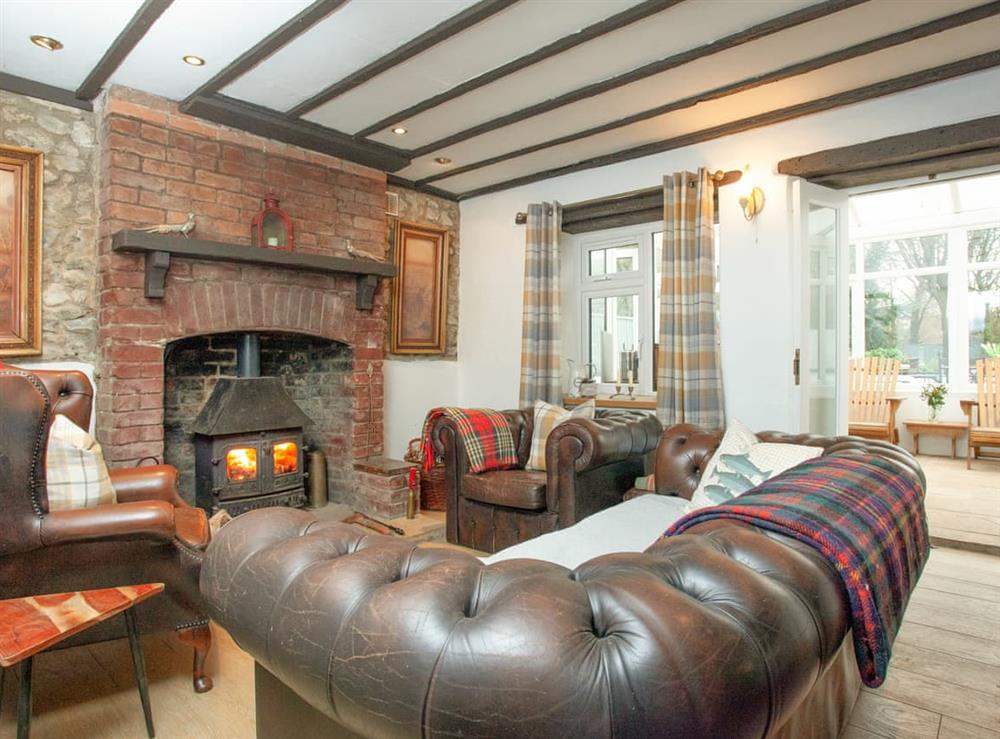 Living room at Weycroft Cottage in Weycroft, near Axminster, Devon