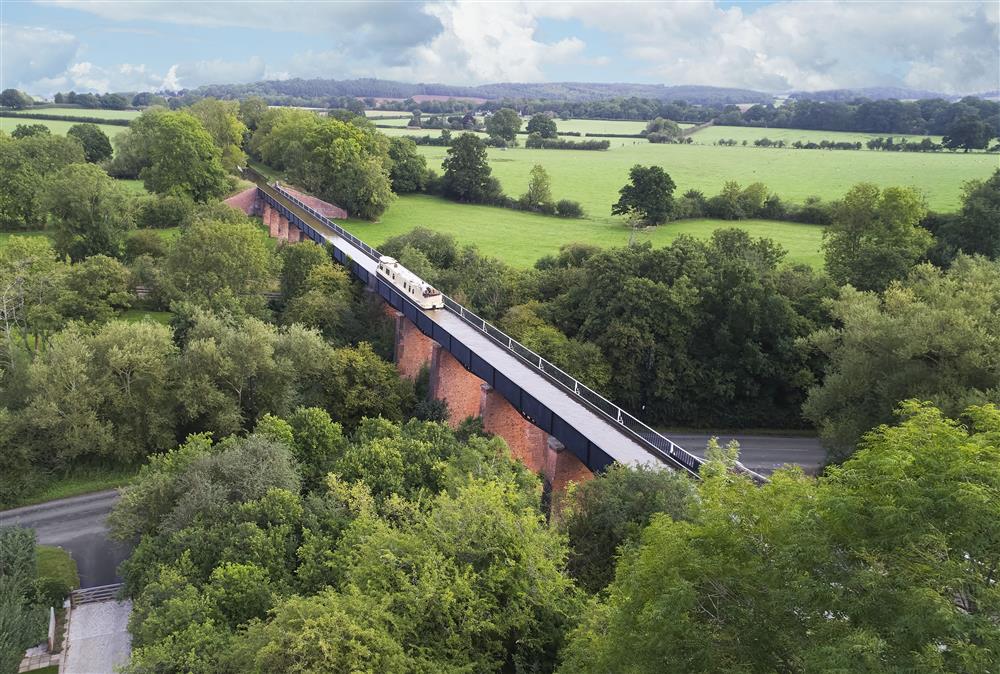 England’s longest aqueduct allowing narrowboats to travel across the valley