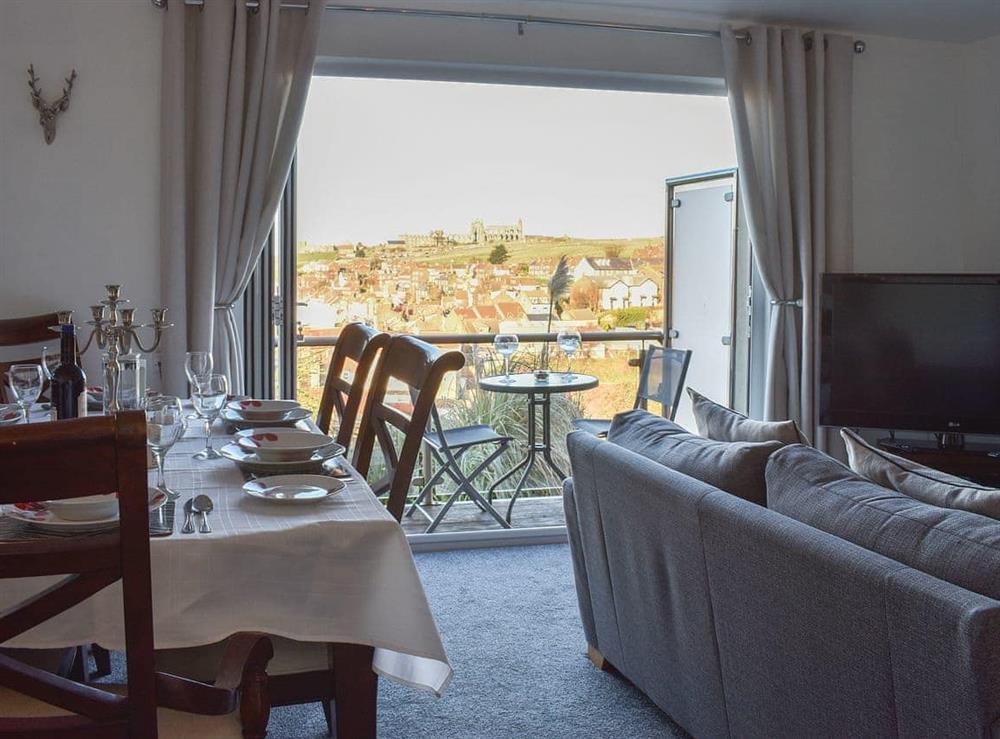 Elegant formal dining area at What A View! in Whitby, North Yorkshire