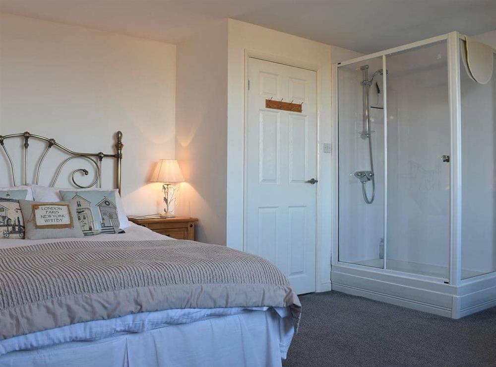 Lovely bedroom with shower cubicle at What A View! in Whitby, North Yorkshire