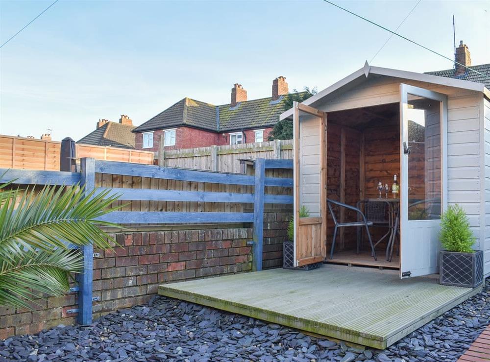 Lovely summerhouse with decked area at What A View! in Whitby, North Yorkshire