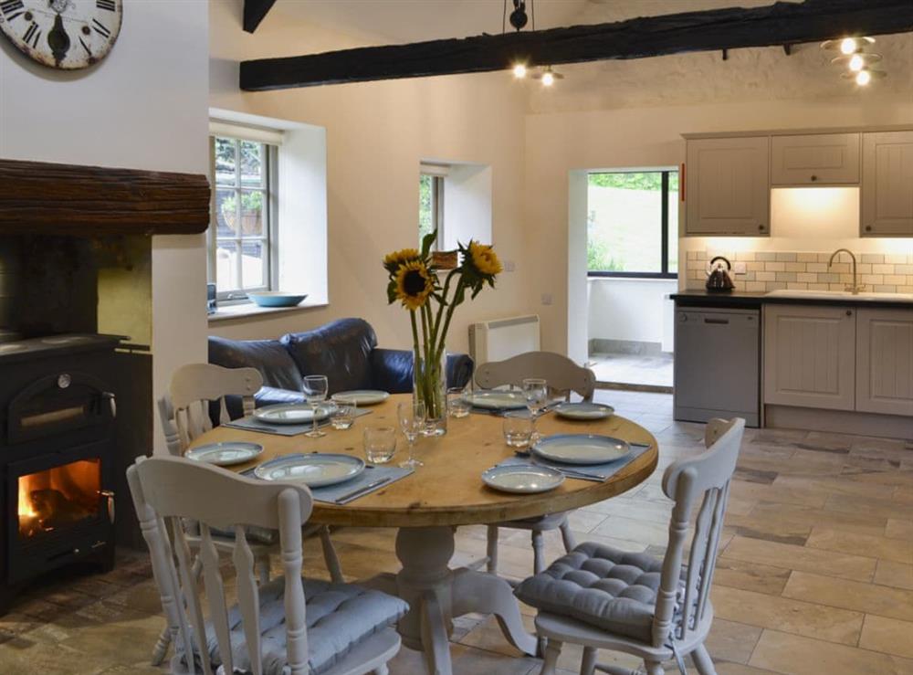 Spacious kitchen and dining area at Whatley Lodge in Winsham, near Chard, Somerset, England