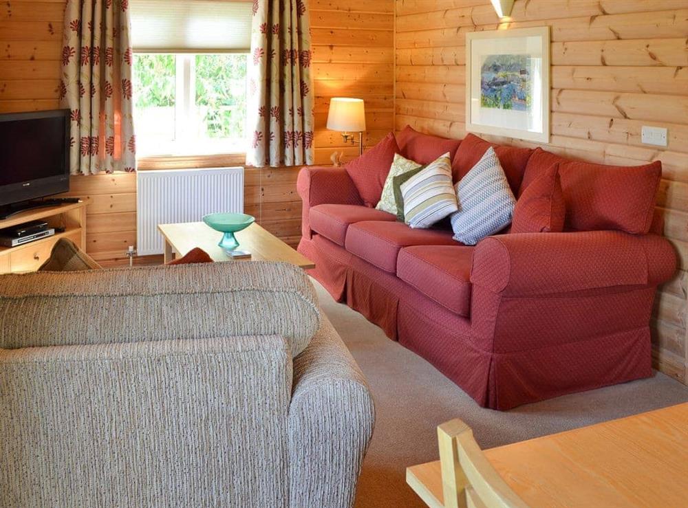 Light and airy living space at Wheal Metal Lodge in Poldown, near Helston, Cornwall