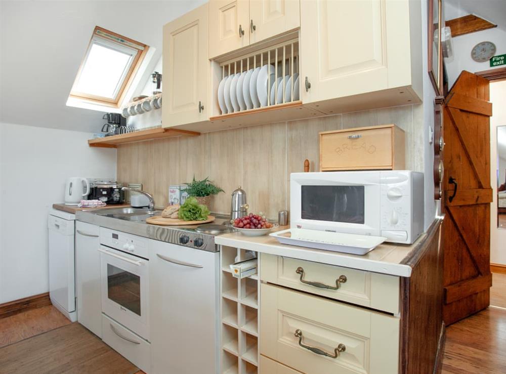 Kitchen area at Wheal Trenwith Cottage in St Ives, Cornwall
