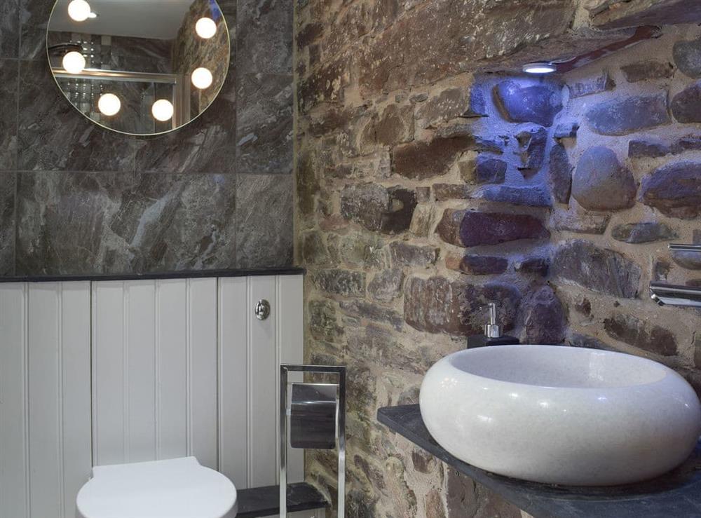 En-suite shower room at Wheelwright Barn in Ferryside, near Carmarthen, Dyfed