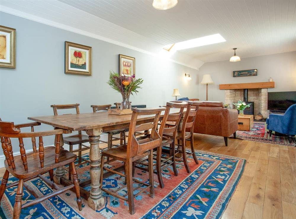 Living room/dining room at Wheelwright Cottage in Branscombe, Devon