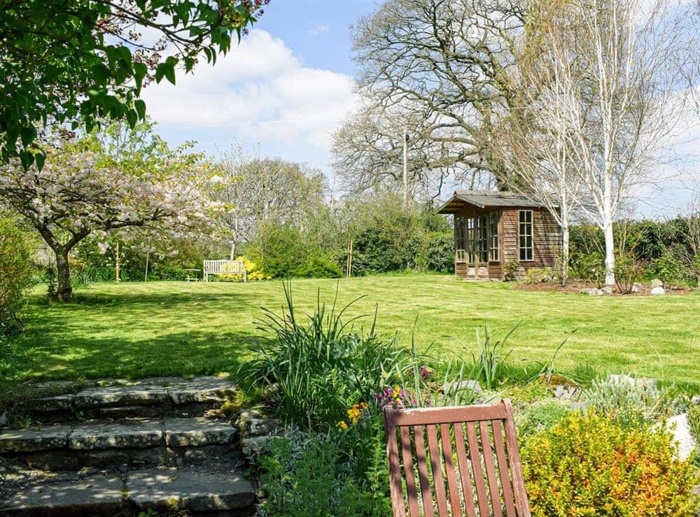 Garden at Wheelwright Cottage in Clunbury, Shropshire