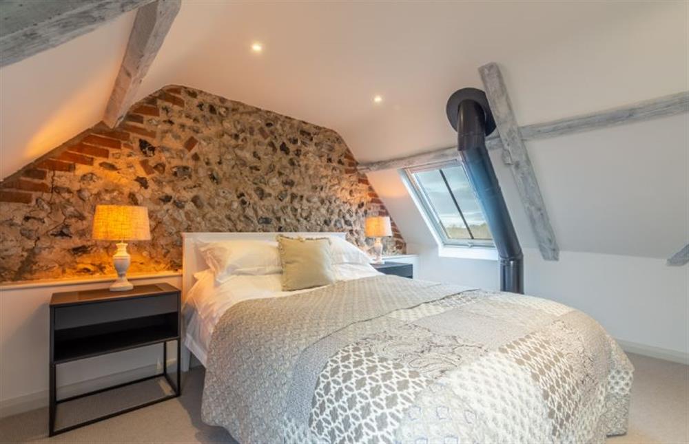First floor: Master bedroom with a view at Wheelwrights, Sustead near Norwich