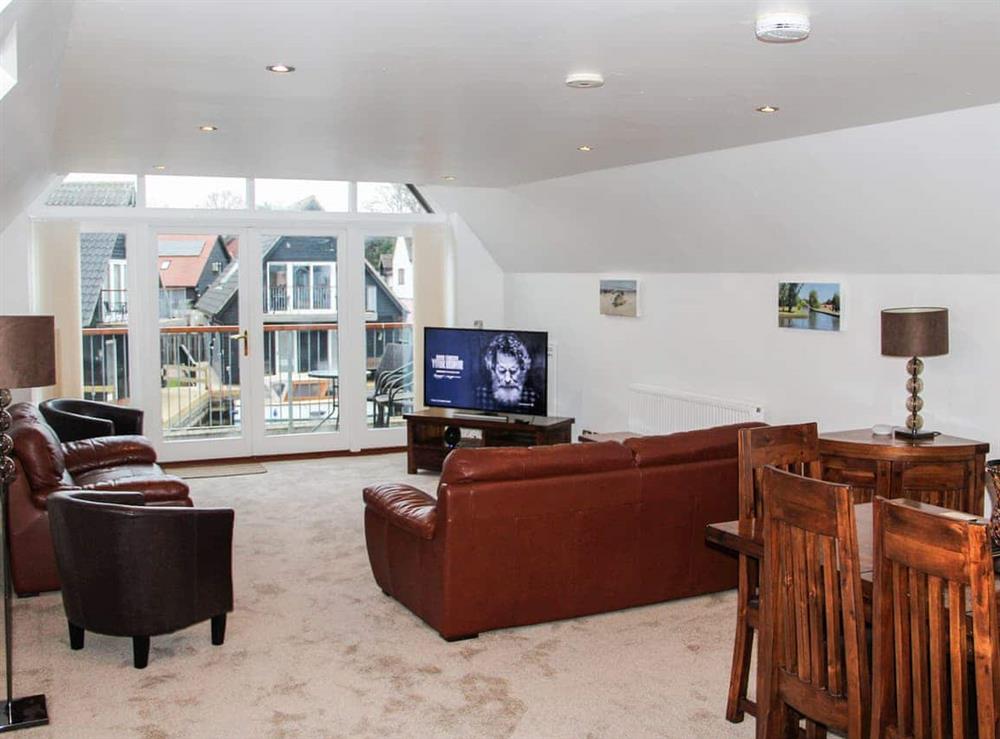 Living area at Wherrymere in Horning, Norfolk