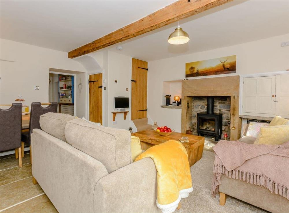 Spacious living area at Whibberley Cottage in Ashford-in-the-Water, near Bakewell, Derbyshire