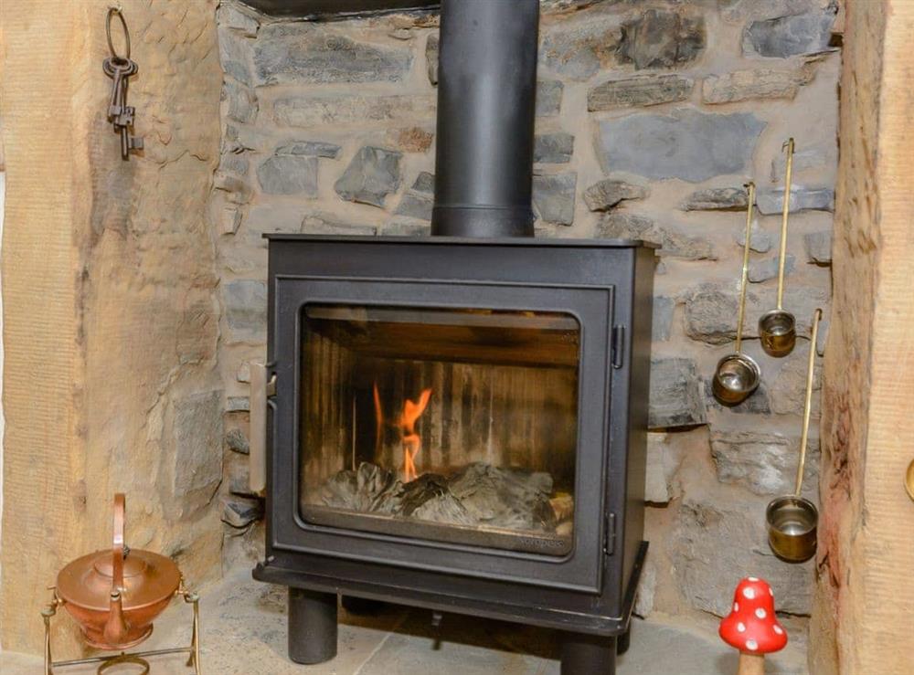 Warming wood burner at Whibberley Cottage in Ashford-in-the-Water, near Bakewell, Derbyshire