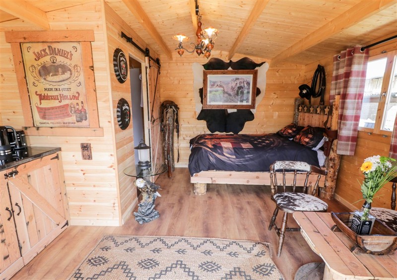 Relax in the living area at Whiskey Creek Cabin, Castlerock
