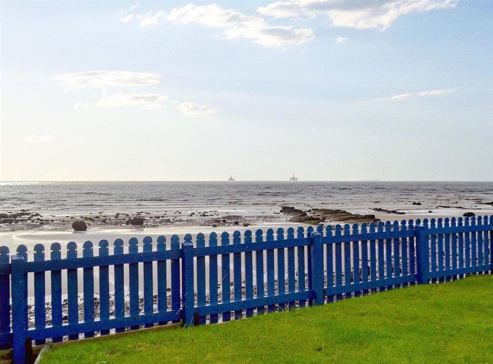 Wonderful sea view from the garden at White Cottage in Lower Largo, near Leven, Fife