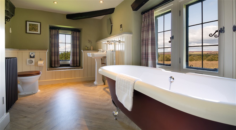 The bathroom at White Edge Lodge in Nr Sheffield, Derbyshire