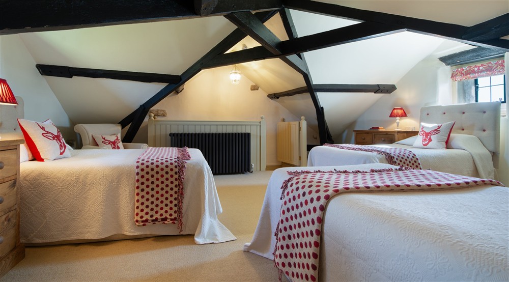 The second-floor triple bedroom at White Edge Lodge in Nr Sheffield, Derbyshire