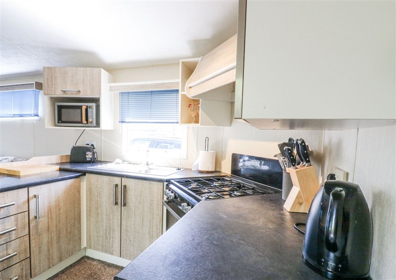 This is the kitchen at White Hart Caravan, Catsfield near Battle