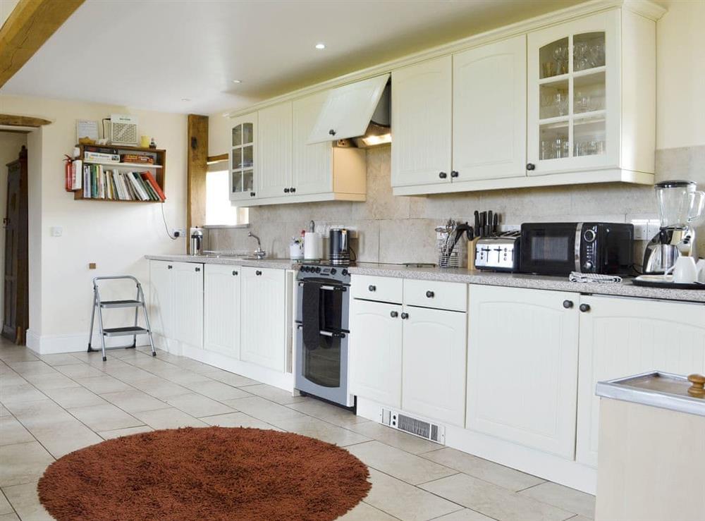 Large, well-equipped kitchen at White Hill Farm Cottage in Wonastow, near Monmouth, Monmouthshire, Gwent