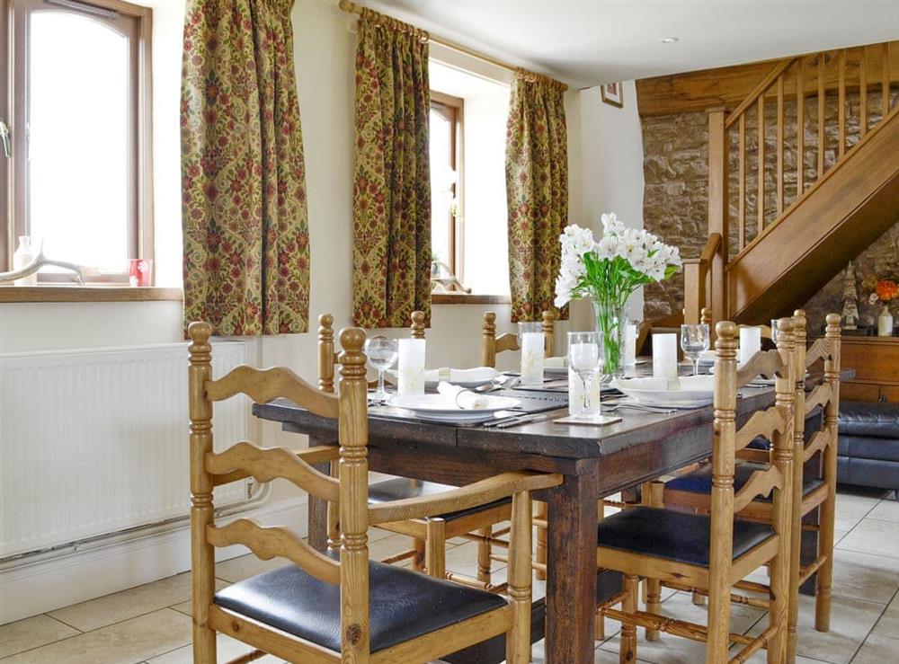 Light and airy dining space at White Hill Farm Cottage in Wonastow, near Monmouth, Monmouthshire, Gwent
