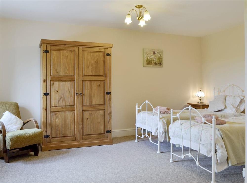 Spacious twin bedroom at White Hill Farm Cottage in Wonastow, near Monmouth, Monmouthshire, Gwent