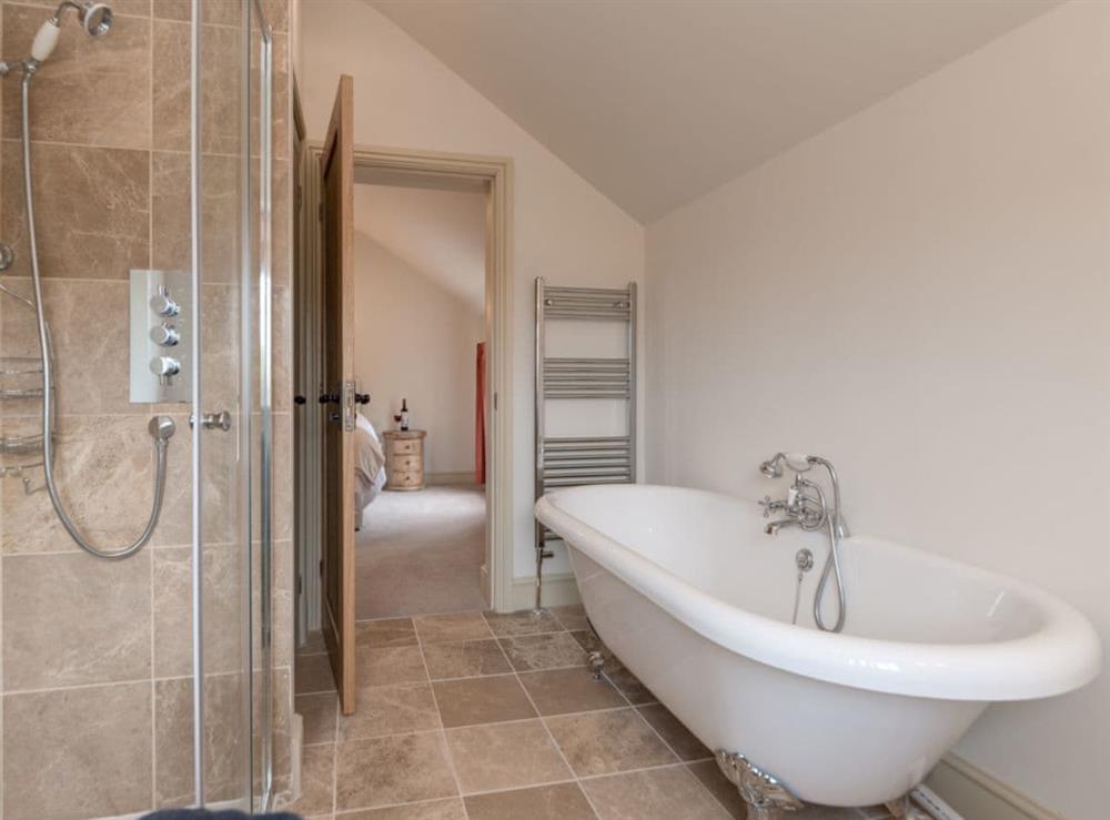 Bathroom with separate shower (photo 3) at White Lodge Cottage in Carlton Miniott, near Thirsk, North Yorkshire