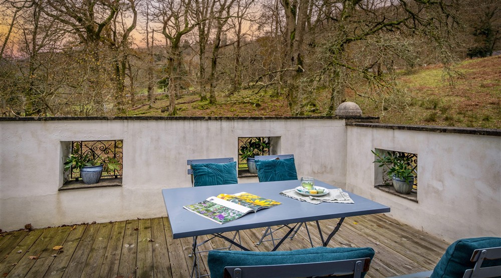 The terrace at White Lodge in Ganllwyd, Gwynedd
