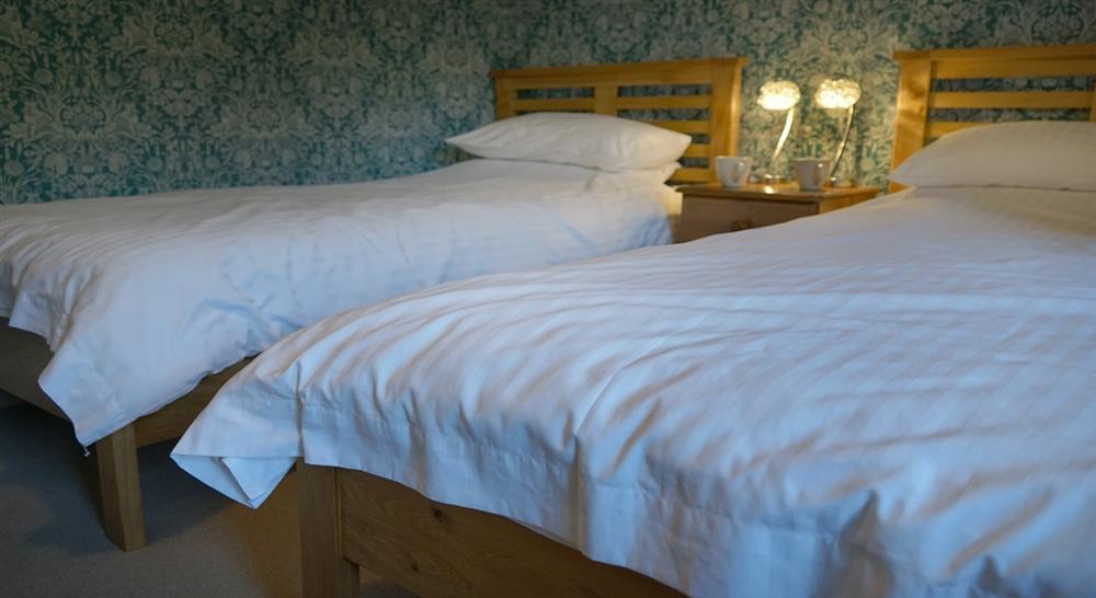 The twin bedroom at White Lodge in Ganllwyd, Gwynedd