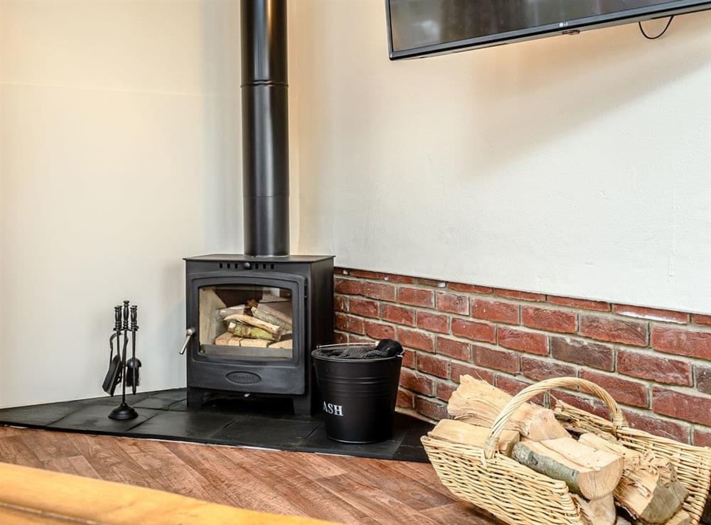 Warming wood burner at White Oak Cottage in Hagworthingham, near Horncastle, Lincolnshire