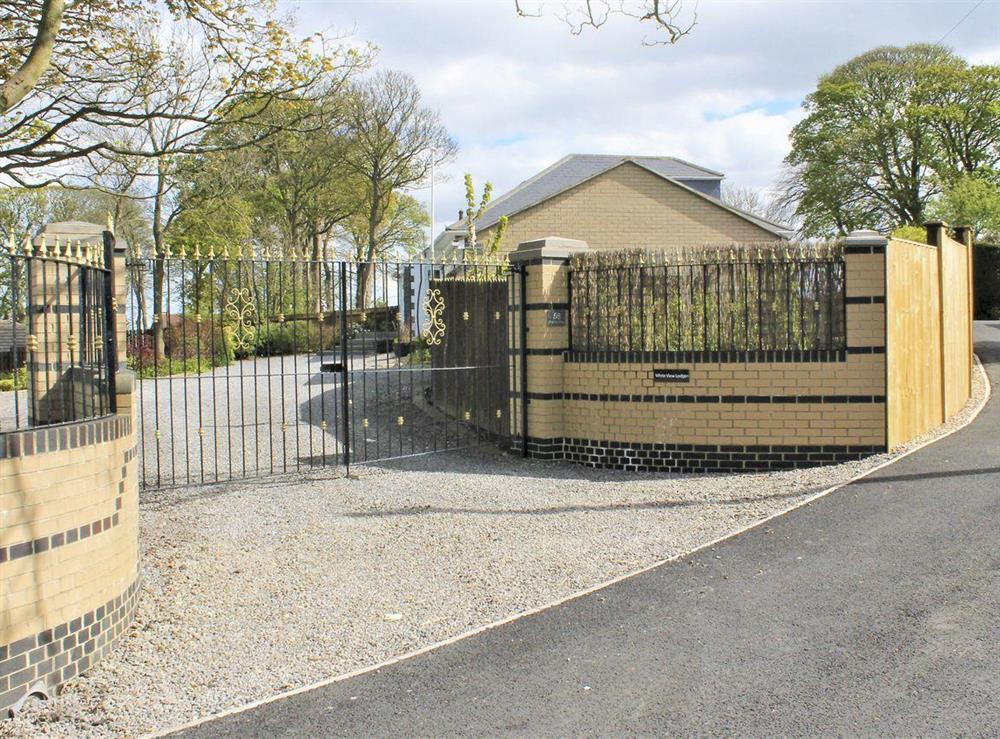 Entrance to the lodge at White View Lodge in Crook, near Bishop Auckland, County Durham, England