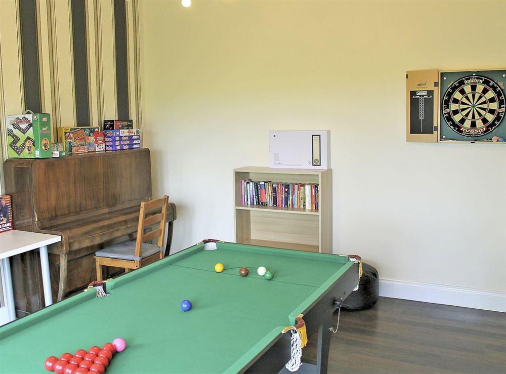 Games room providing entertainment for all ages at White View Lodge in Crook, near Bishop Auckland, County Durham, England