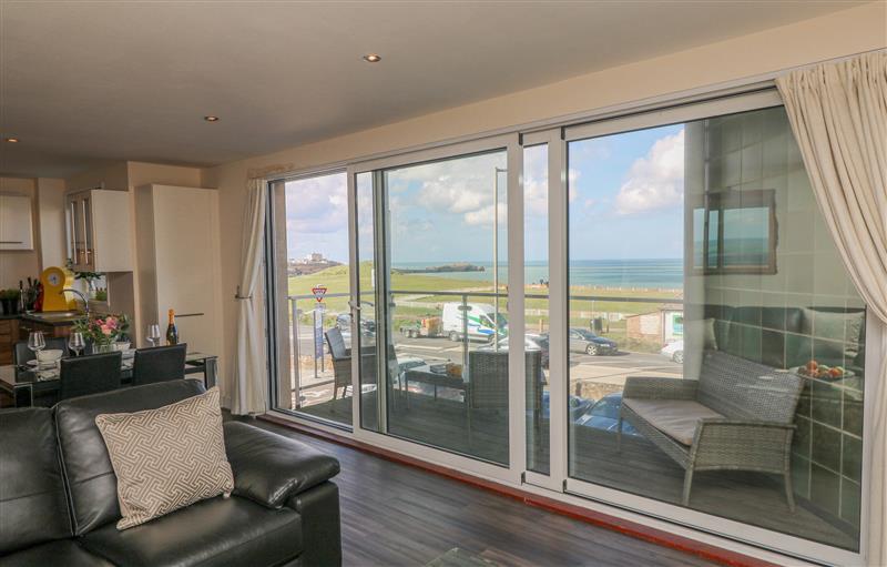 This is the living room at Whitewater Seaview, Newquay