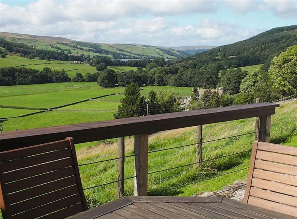 From the patio far reaching views of Nidderdale can be found all around at Wickwoods in Wath, near Pateley Bridge, North Yorkshire