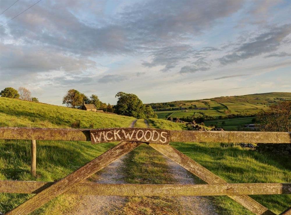 The property is accessed via a private gated track at Wickwoods in Wath, near Pateley Bridge, North Yorkshire