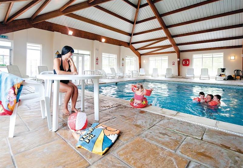 Indoor heated swimming pool at Widemouth Bay Caravan Park in Widemouth Bay, Bude