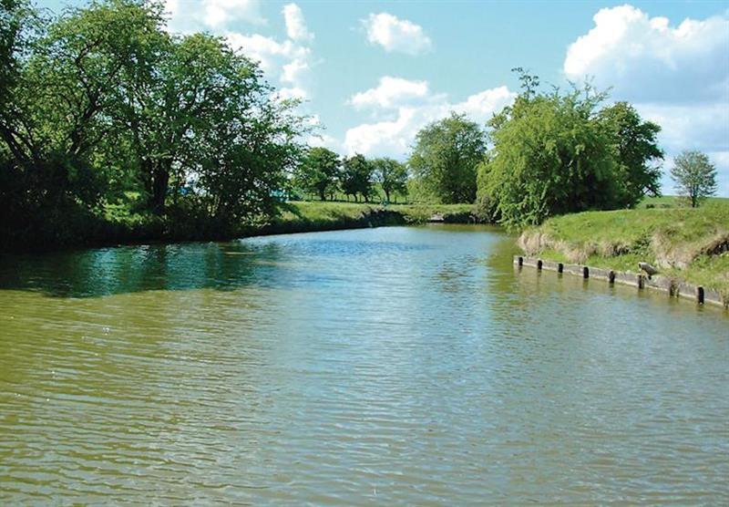 Fishing lake at Wighill Manor Lodges in North Yorkshire, North of England