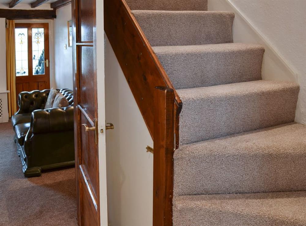 Stairs at Wild Flower Cottage in Youlgreave, near Bakewell, Derbyshire, England