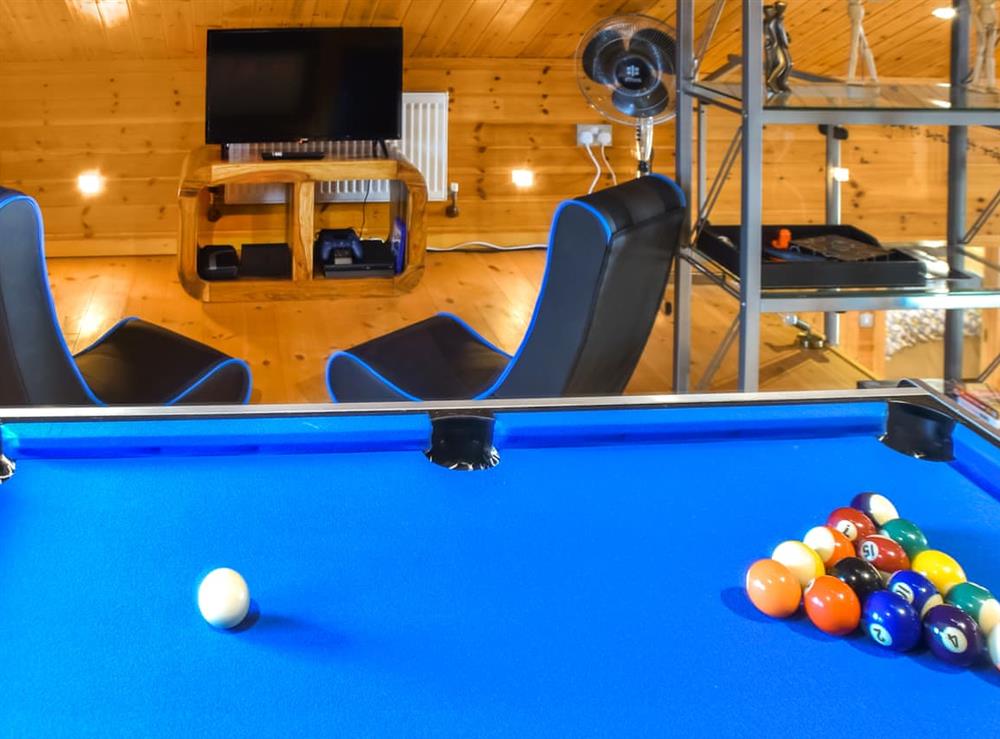 Games room at Wild Grape Lodge in Fritton, Norfolk