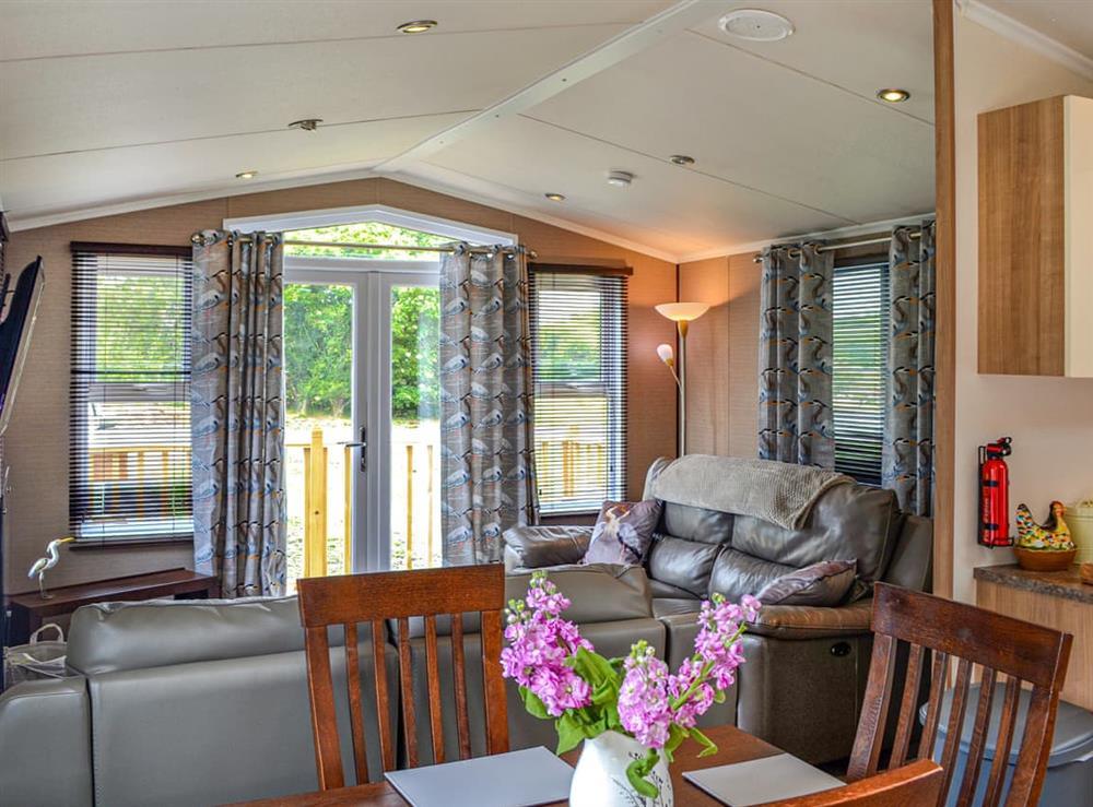 Open plan living space at Wildhaven Lodge in Dalbeattie, Kirkcudbrightshire